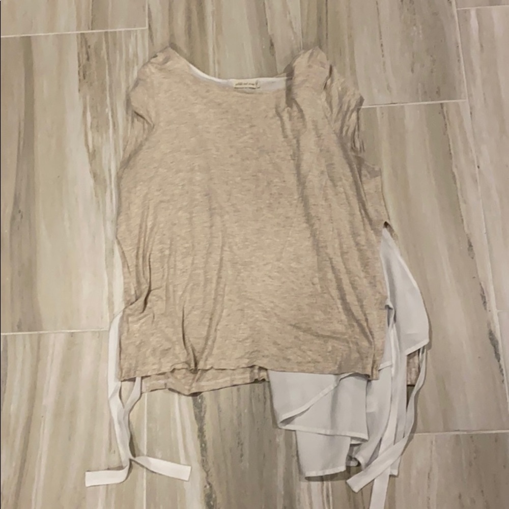 Cream T-Shirt With White Under Layer